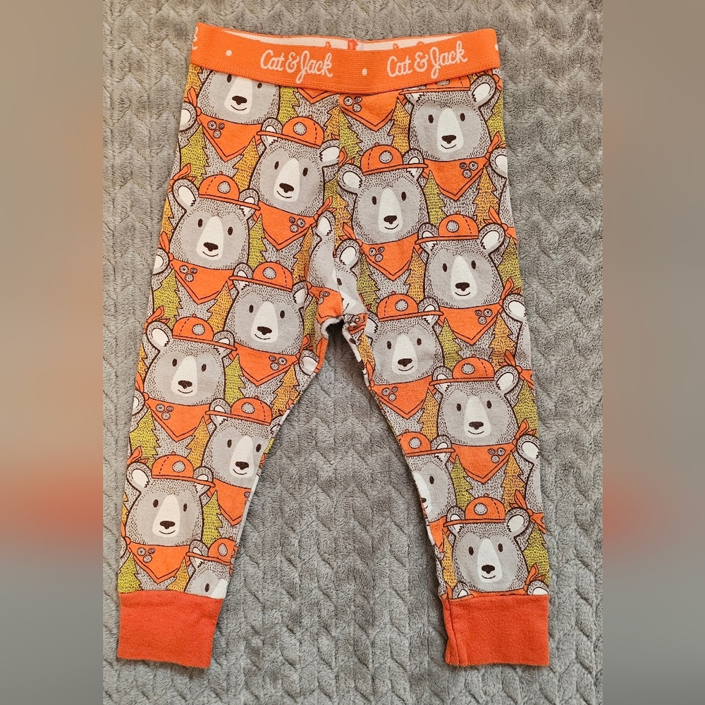 Cat & Jack 2T Pajama Pants Orange Bear